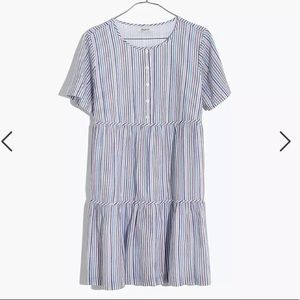 Madewell striped crewneck button dress